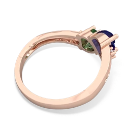 Lab Sapphire Snuggling Hearts 14K Rose Gold ring R2178