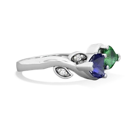 Lab Sapphire Floral Elegance 14K White Gold ring R5790