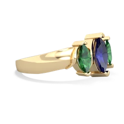 Lab Sapphire Three Peeks 14K Yellow Gold ring R2433