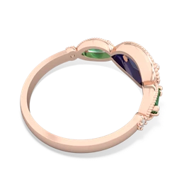 Lab Sapphire Milgrain Marquise 14K Rose Gold ring R5700