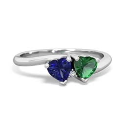 Lab Sapphire Sweethearts 14K White Gold ring R5260