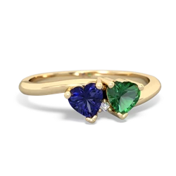 Lab Sapphire Sweethearts 14K Yellow Gold ring R5260