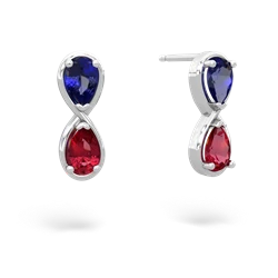 Lab Sapphire Infinity 14K White Gold earrings E5050