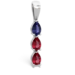 Lab Sapphire Dew Drops 14K White Gold pendant P2251