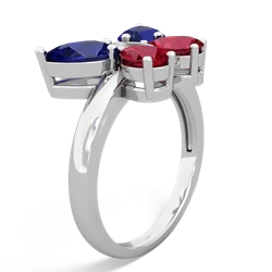 Lab Sapphire Butterfly 14K White Gold ring R2215