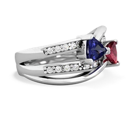 Lab Sapphire Bowtie 14K White Gold ring R2360