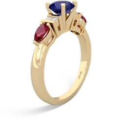 Lab Sapphire 6Mm Round Eternal Embrace Engagement 14K Yellow Gold ring R2005