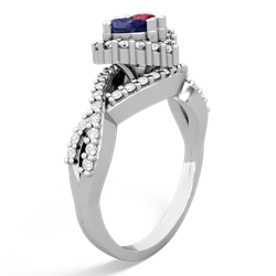 Lab Sapphire Diamond Twist 'One Heart' 14K White Gold ring R2640HRT