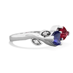 Lab Sapphire Floral Elegance 14K White Gold ring R5790