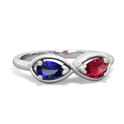 Lab Sapphire Infinity 14K White Gold ring R5050