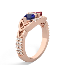 Lab Sapphire Sparkling Celtic Knot 14K Rose Gold ring R2645