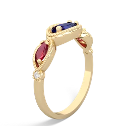 Lab Sapphire Milgrain Marquise 14K Yellow Gold ring R5700