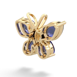 Lab Sapphire Butterfly 14K Yellow Gold pendant P2215