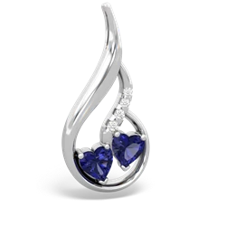 Lab Sapphire Keepsake Curves 14K White Gold pendant P5450