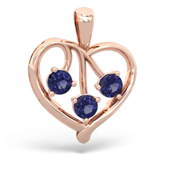 Pink Tourmaline Glowing Heart 14K Rose Gold pendant P2233