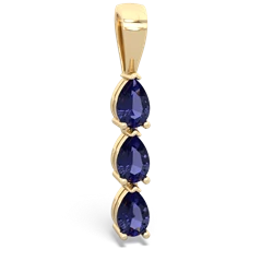 Sapphire Dew Drops 14K Yellow Gold pendant P2251