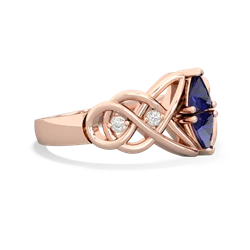 Lab Sapphire Keepsake Celtic Knot 14K Rose Gold ring R5300