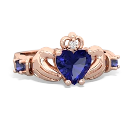 Lab Ruby Claddagh Keepsake 14K Rose Gold ring R5245