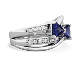 Lab Sapphire Bowtie 14K White Gold ring R2360