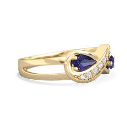 Lab Sapphire Diamond Infinity 14K Yellow Gold ring R5390