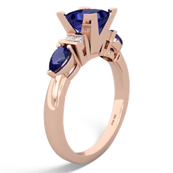 White Topaz 6Mm Princess Eternal Embrace Engagement 14K Rose Gold ring C2002