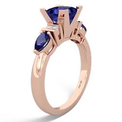 Amethyst 6Mm Princess Eternal Embrace Engagement 14K Rose Gold ring C2002