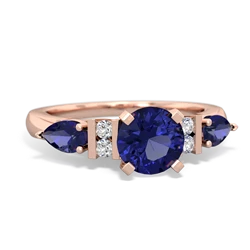 Alexandrite 6Mm Round Eternal Embrace Engagement 14K Rose Gold ring R2005