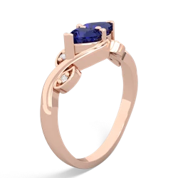 Lab Sapphire Floral Elegance 14K Rose Gold ring R5790