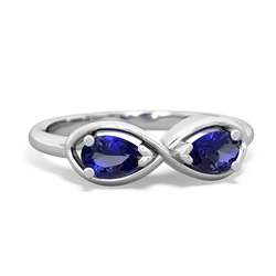 Lab Sapphire Infinity 14K White Gold ring R5050