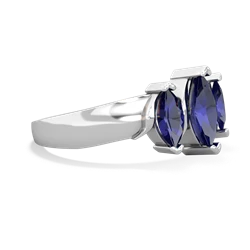 Amethyst Three Peeks 14K White Gold ring R2433