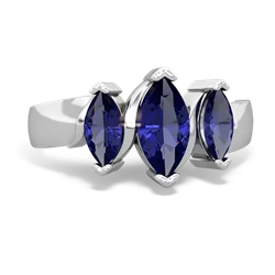 Sapphire Three Peeks 14K White Gold ring R2433