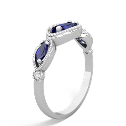 Tanzanite Milgrain Marquise 14K White Gold ring R5700