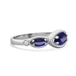Blue Topaz Milgrain Marquise 14K White Gold ring R5700