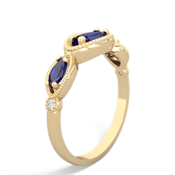 Lab Pink Sapphire Milgrain Marquise 14K Yellow Gold ring R5700