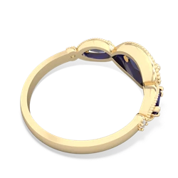 Lab Sapphire Milgrain Marquise 14K Yellow Gold ring R5700