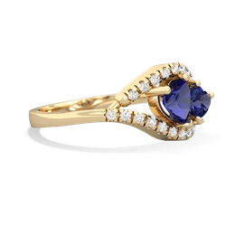 Lab Sapphire Mother And Child 14K Yellow Gold ring R3010