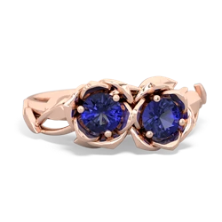 Lab Sapphire Rose Garden 14K Rose Gold ring R5510