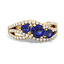 Sapphire Three Stone Aurora 14K Yellow Gold ring R3080