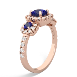 Lab Pink Sapphire Regal Halo 14K Rose Gold ring R5350