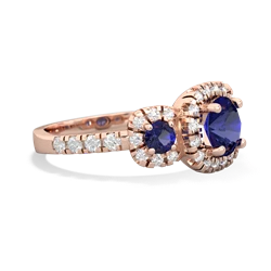 Blue Topaz Regal Halo 14K Rose Gold ring R5350