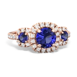 Blue Topaz Regal Halo 14K Rose Gold ring R5350