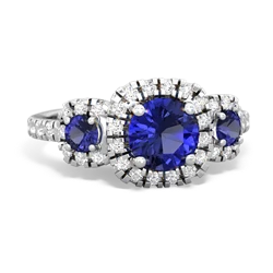 Blue Topaz Regal Halo 14K White Gold ring R5350