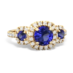 Tanzanite Regal Halo 14K Yellow Gold ring R5350