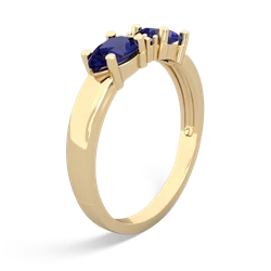 Lab Sapphire Pear Bowtie 14K Yellow Gold ring R0865