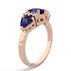 Lab Pink Sapphire Antique Style Three Stone 14K Rose Gold ring R2186