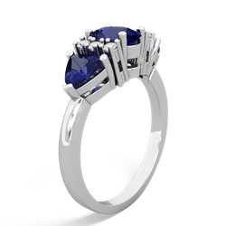 Amethyst Antique Style Three Stone 14K White Gold ring R2186