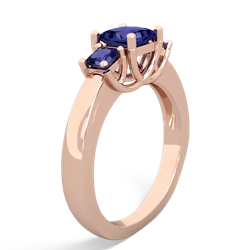 Sapphire Three Stone Trellis 14K Rose Gold ring R4015