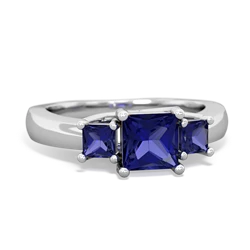 Tanzanite Three Stone Trellis 14K White Gold ring R4015