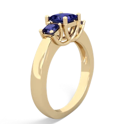 Amethyst Three Stone Trellis 14K Yellow Gold ring R4015