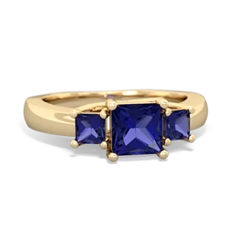 Amethyst Three Stone Trellis 14K Yellow Gold ring R4015